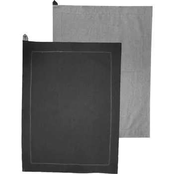 Utěrka ARÔME HOME Utěrka z recyklované bavlny, 2 ks, 50 x 70 cm, světle a tmavě šedá