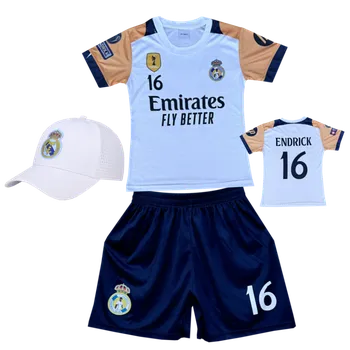 Fotbal Numberoplus Dětský fotbalový dres + fotbalová kšiltovka Real Madrid FC - Endrick Felipe 16 Velikost: 13 let (vel.152)