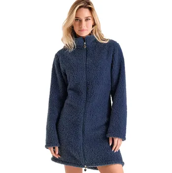 Dámský župan Dámský hřejivý župan na zip z měkkého coral fleecu Infiore 673017 jeans velikost L