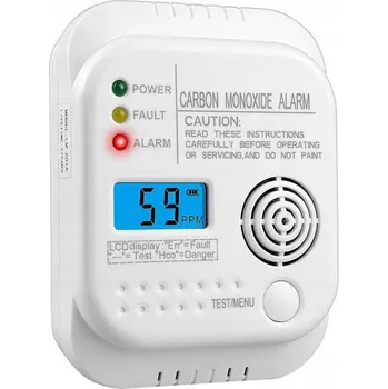 Detektor CO Detektor oxidu uhelnatého s LCD displejem, bílý