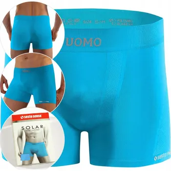 Pánské spodní prádlo Boxerky SESTO SENSO SOLAR Bezešvé, TYRKYSOVÁ, S/M