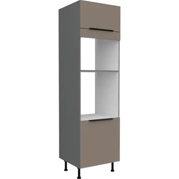 Kuchyňská skříňka Vysoká skříň na troubu a mikrovlnku Sandgrau