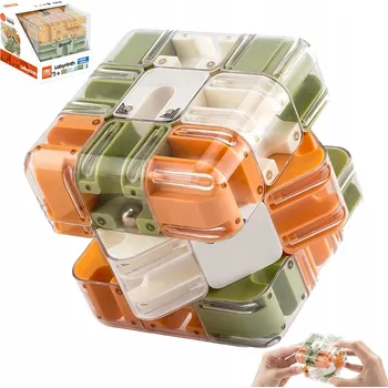 Hlavolam 3D kostka s bludištěm pro děti a kovovou kuličkou - logická hra Cube Maze