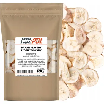 Sušená potravina LYOFILIZOVANÉ BANÁNY 200g lyofilizované plátky ovoce Banán Kol-Pol
