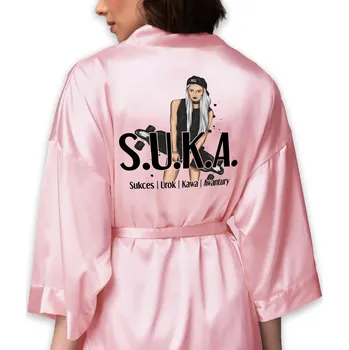 Podprsenka SATÉNOVÝ ŽUPAN Růžový Dárek Pro Kamarádku Manželku S.U.K.A Úspěch a Půvab