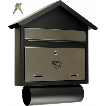 Poštovní schránka Stříbrná Poštovní schránka Km Express s držákem na noviny