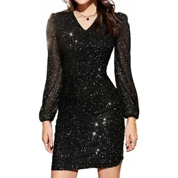 Dámské šaty Elegantní dívčí Šaty Noemi se stříbrnými puntíky, černé, 146/152