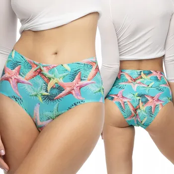 Kalhotky JULIMEX BEZEŠVÉ KALHOTKY VYSOKÝ STAV HVĚZDICE SEA STARS SIMPLE MAXI L