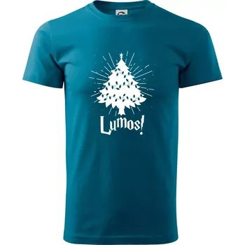 Pánské tričko Harry - Lumos stromeček - Klasické pánské triko vyšší gramáže - S ( Petrolejová )