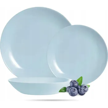 Talíř Jídelní servis pro 6 osob 18 ks modrý Paradise Blue Diwali LUMINARC