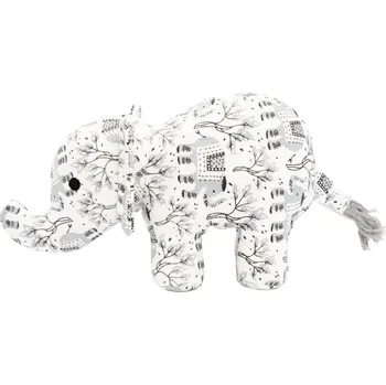 Hračka pro psa HipHop Dog Slon, 23 cm, látková robustní hračka pro psy, HIPHOP DOG, bílá s potiskem