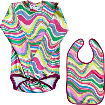 Body Set: Bodytriko s "neviditelným" bryndákem (duha) Velikost: 158