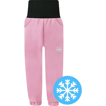 Dívčí kalhoty Zimní starorůžové softshellové kalhoty (s beránkem) 140