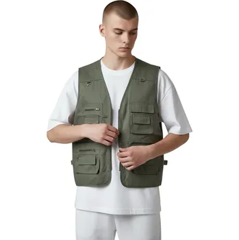 Pánská vesta Ema Pánská plátěná vesta PABLO Barva: Olivová, Velikost: L