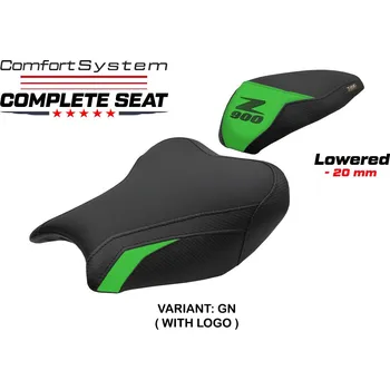 Sedlo na kolo TPZ Italia Kompletní sedlo Kawasaki Z 900 17-24 Liaka Comfort snížené potah sedla: s logem GN (green)