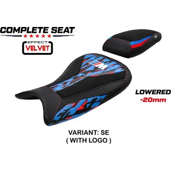 Sedlo na kolo TPZ Italia Kompletní sedlo BMW S 1000 RR 19-25 Varel Velvet Special Edition snížené potah sedla: s logem SE (special edition)