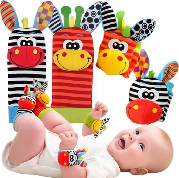 Hračka pro nejmenší PONOŽKY 3D NÁRAMKY SENZORICKÁ HRAČKA HRAČKY, CHRAŠTIČKY PRO MIMINKA