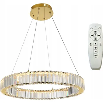 Toolight Toolight, LED křišťálové závěsné svítidlo 27W APP1201-CP, čirá-zlatá, OSW-04591