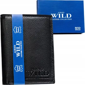 Always Wild peněženka z pravé kůže černá - muž