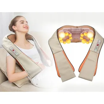 Masážní přístroj MASÁŽNÍ PŘÍSTROJ NA KRK, ŠÍJI, ZÁDA A TĚLO SHIATSU 3D 6 REŽIMŮ S NAHŘÍVÁNÍM SVĚTLEM