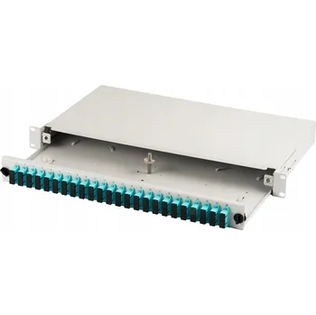Serverovna Optický patch panel 19" 1U, osazený, 24x SC Duplex, OM3, šedý