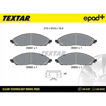Brzdová destička Textar 2689101 Sada brzdových destiček, kotoučové brzdy