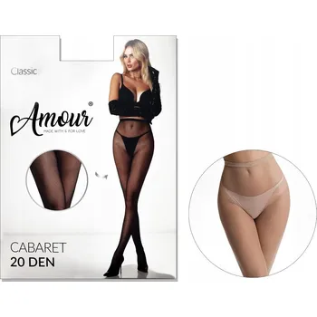 Dámské punčochy Bezešvé kabaretky Punčocháče hustá síťovina, 20 Den CABARET Béžová 1-2