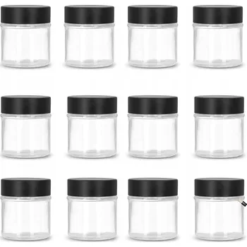 Zavařovací sklenice 12x Skleněná zavařovací sklenice malá zavařovací sklenička 50 ml na potraviny, koření, s víčkem