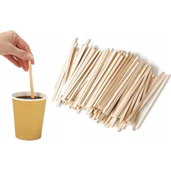 Obraz Dřevěné tyčinky na kávu 14 cm - 100 ks