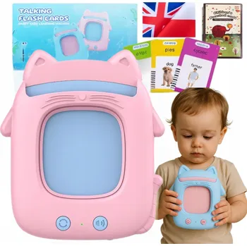 Modrý čtecí stroj na vzdělávací karty pro výuku čtení