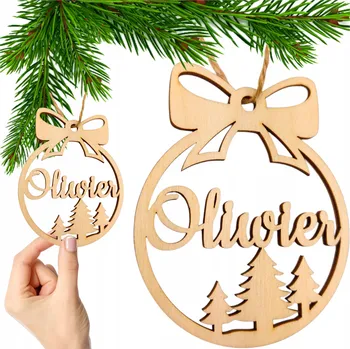 Vánoční dekorace Vánoční Koule s jménem dárek k Vánocům Mikuláše, vánoční stromek 10 cm