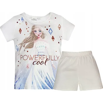 Pyžamo komplet pro dívku krátký rukáv léto Ledové Království 128 cm 8 let