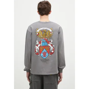 Dámské tričko Bavlněné tričko s dlouhým rukávem NEIGHBORHOOD Tee Longsleeve-13 šedá barva, s potiskem, 242PCNH.LT13, L, 90X