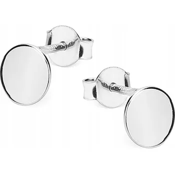 Náušnice NÁUŠNICE Celebrity s kulatou mincí 8mm, STŘÍBRO 925