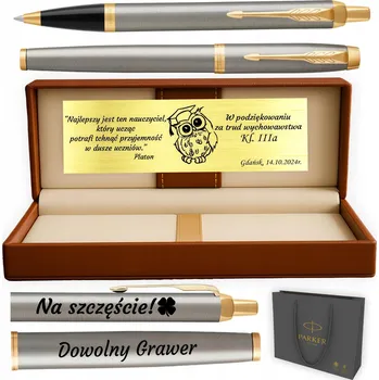 Propiska a Pióro Wieczne Parker IM Brushed GT SKÓRA BRĄZ S GRAVÍROVÁNÍM