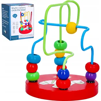 Dřevěná hračka Dřevěná proplétací spirála labyrint - vzdělávací hračka pro 2leté děti