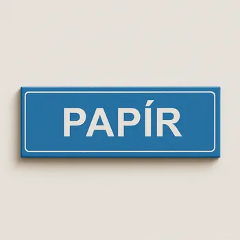 Venkovní odpadkový koš Tříděný odpad Papír Samolepka 290 x 100 mm tl. 0.1 mm - Kód: 02066