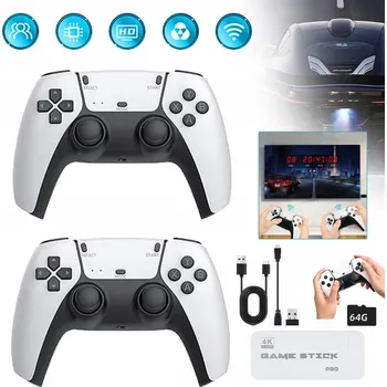 Herní konzole Retro herní konzole Game Stick Pro 2025 HDMI 2 ovladače menu PL 64 GB USB