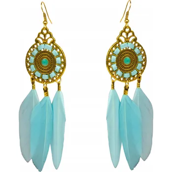 Náušnice Náušnice BOHO modré peříčka orientální modrá