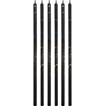 Dortová svíčka Narozeninové svíčky Godan Milenium 16,5 cm, 6 kusů, černo-zlaté