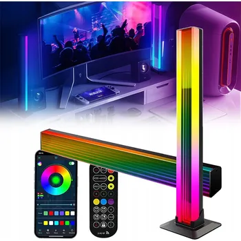Lampička 2x RGB Světelná Lišta Stolní Lampa s hudebním senzorem, Ambientní Osvětlení