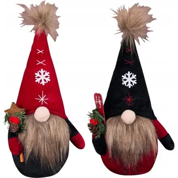 Vánoční dekorace Vánoční skřítek gnóm pod stromeček, hračka Mikuláš, dekorace 32 cm