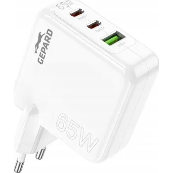 Síťová nabíječka GEPARD 65W USB-C USB-A bílá PD PPS QC FCP AF