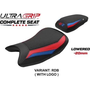 Sedlo na kolo TPZ Italia Kompletní sedlo BMW S 1000 RR 19-25 Varel Ultragrip snížené potah sedla: s logem RDB (red-blue)
