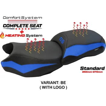Sedlo na kolo TPZ Italia Kompletní vyhřívané sedlo BMW R 1200 GS 13-18 Mainz Comfort standard potah sedla: s logem BE (blue)