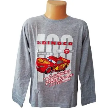 Chlapecké tričko Chlapecké tričko CARS dlouhý rukáv šedé, velikost: 128