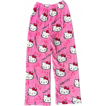 Dámské pyžamo PYŽAMOVÉ KALHOTY dámské flanelové HELLO KITTY TEPLÉ POHODLNÉ vel. XXL