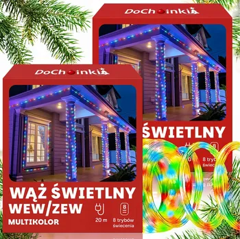 Vánoce 2 x SVĚTELNÝ HAD LED 20M 480 SVĚTEL MULTICOLOR VÁNOČNÍ OSVĚTLENÍ NA STROMEČEK VENKOVNÍ