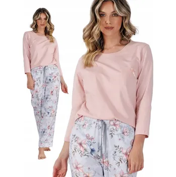 Dámské pyžamo Leveza dámské pyžamo bavlna růžové, velikost XL