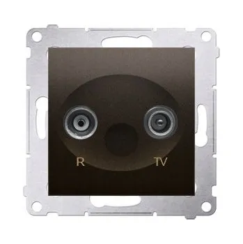 Elektrická zásuvka Anténní zásuvka nástěnná Simon hnědá